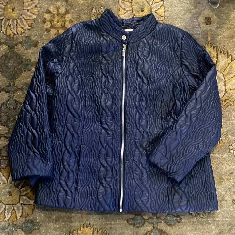 Blue jacket by Isaac Mizrahi.